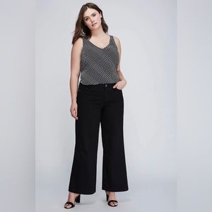Lane Bryant A-line wide leg trouser jean size 20 black